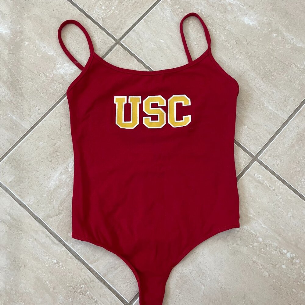 HYPE AND VICE - USC Spaghetti Strap Leotard - Size S
